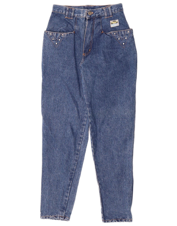 Vaqueros cónicos de cintura alta para mujer vintage W28 L28 Azul