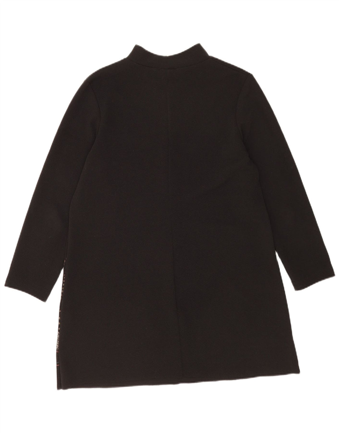 Zara Vestido recto de manga larga para mujer UK 44 Poliéster floral negro mediano