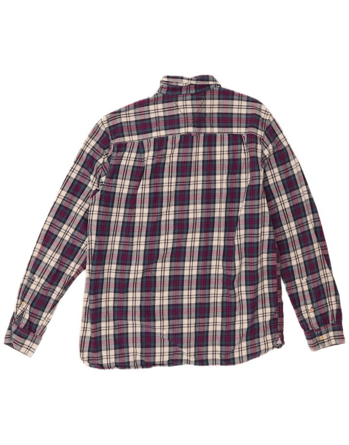 Camisa de franela de corte clásico para hombre de White Stuff de algodón a cuadros en color morado medio