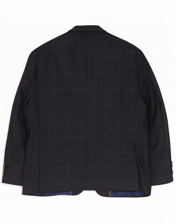 Douglas Chaqueta tipo blazer de 2 botones para hombre UK 44 2XL Lana a cuadros azul marino