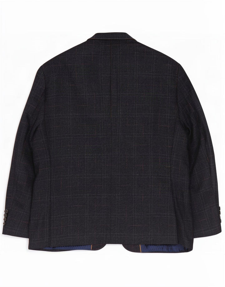 Douglas Chaqueta tipo blazer de 2 botones para hombre UK 44 2XL Lana a cuadros azul marino