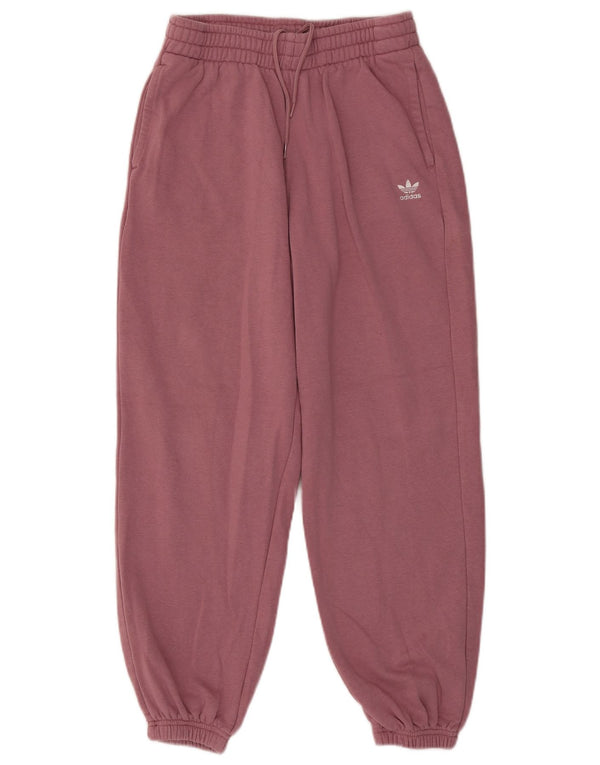 Adidas Mujer Chándal Pantalones Joggers UK 12/14 Medio Rosa Algodón