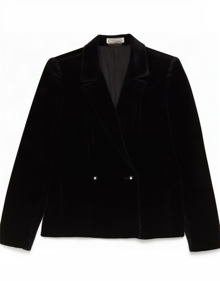 Luisa Spagnoli Chaqueta Blazer de Terciopelo para Mujer IT 42 Mediano Negro