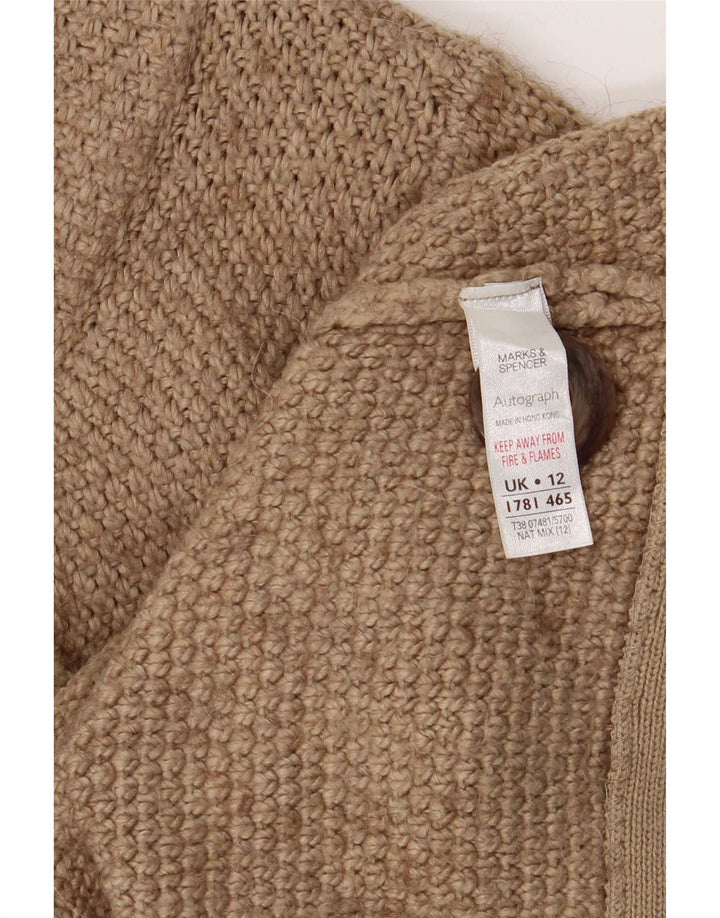 Marks & Spencer - Cárdigan de manga 3/4 para mujer, talla 40, color beige medio