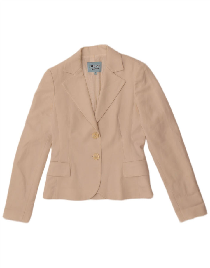 Guess By Marciano Chaqueta Blazer De 2 Botones Para Mujer IT 40 Small White
