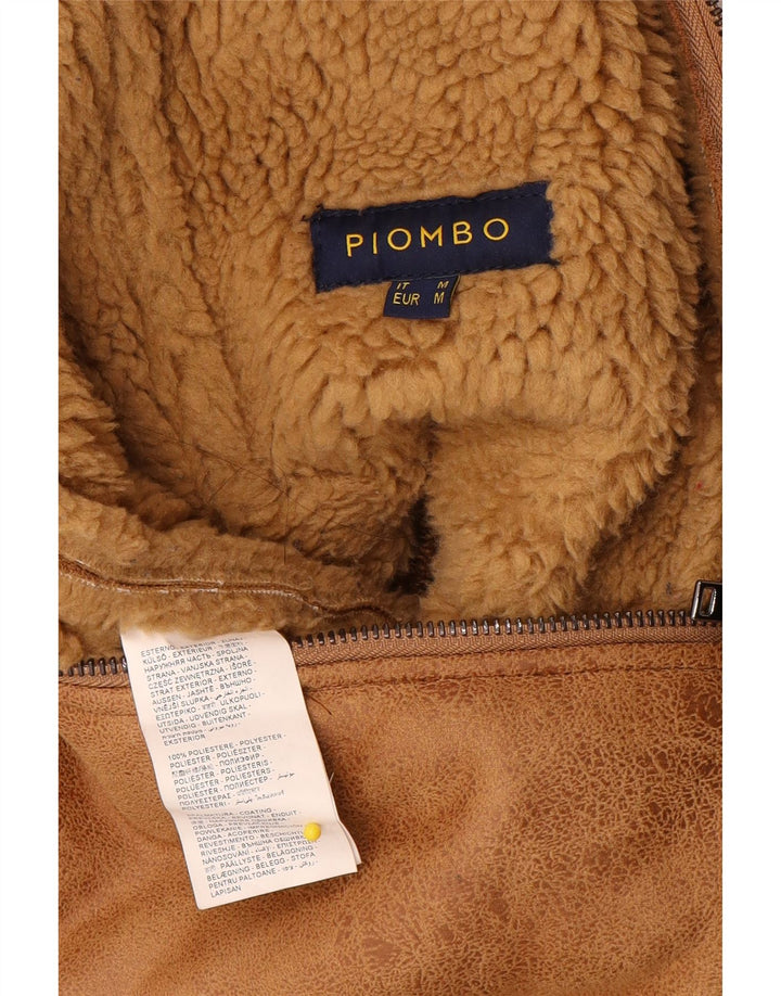 Piombo Chaqueta Sherpa de piel sintética para hombre UK 38 Poliéster beige medio