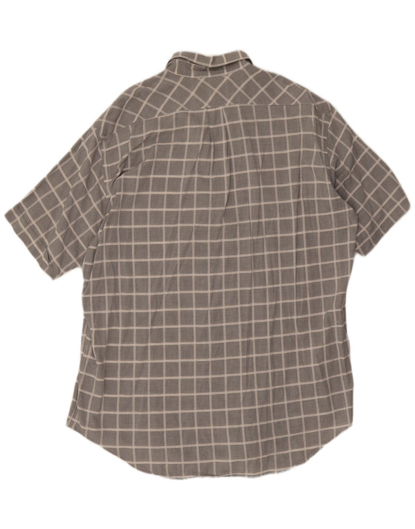 Marlboro Classics Camisa de manga corta para hombre 2XL Algodón a cuadros gris