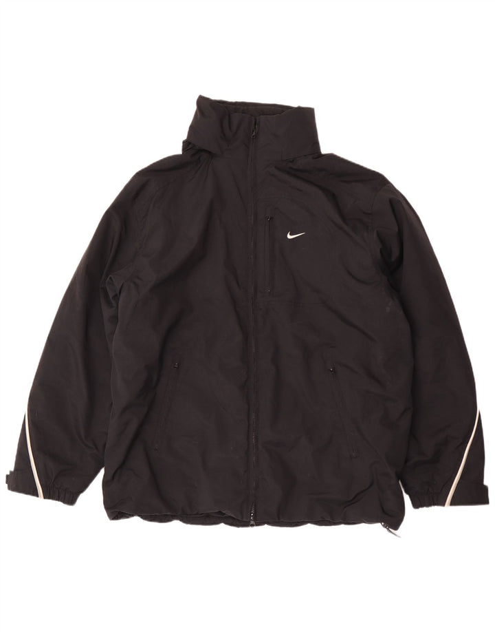 Nike - Chaqueta cortavientos con capucha para hombre, talla 42/44, poliéster negro grande