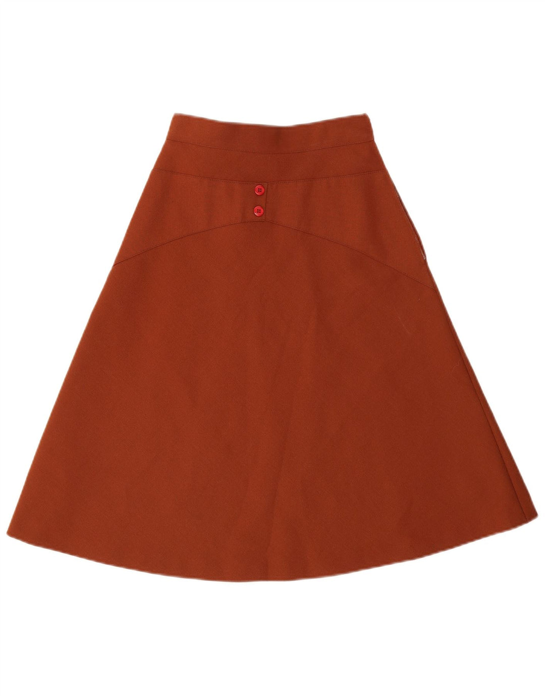 Vintage mujer A-Line falda W24 pequeño marrón