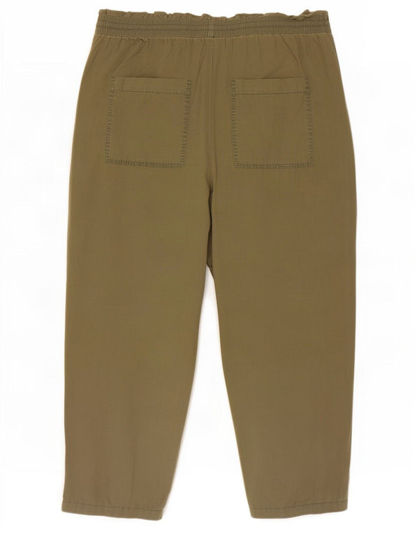 Marks & Spencer Pantalones Cortos de Cintura Alta para Mujer UK 18 XL W36 L25 Verde