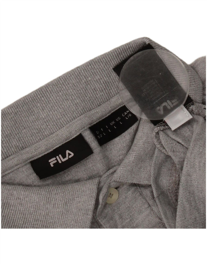 Fila Polo para hombre de algodón gris grande