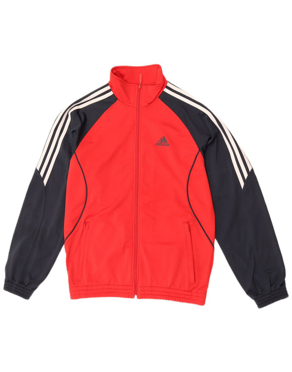 Adidas Hombre Chándal Top Chaqueta UK 34/36 Pequeño Rojo Colorblock Poliéster