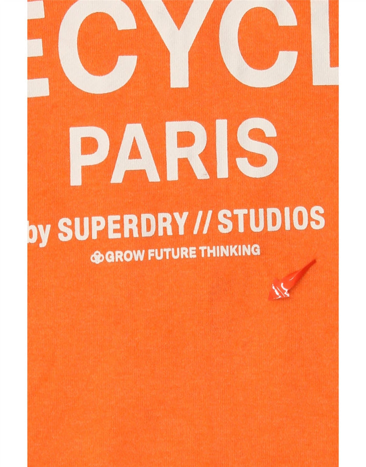 SUPERDRY Jersey con capucha gráfica para hombre pequeño de algodón naranja
