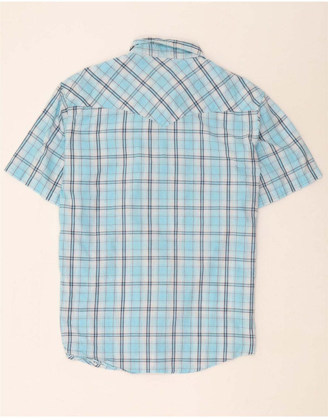 Wrangler Camisa De Manga Corta Hombre XL Azul Cuadros Algodón