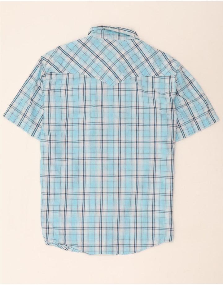 Wrangler Camisa De Manga Corta Hombre XL Azul Cuadros Algodón
