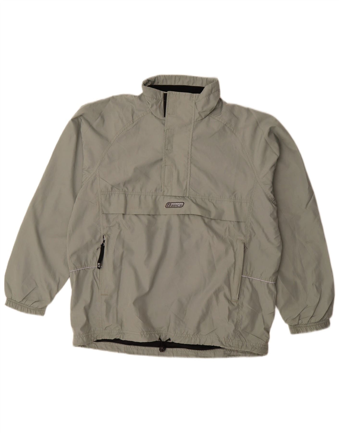 Asics - Chaqueta impermeable para hombre, ajuste holgado, talla 36, poliéster gris pequeño