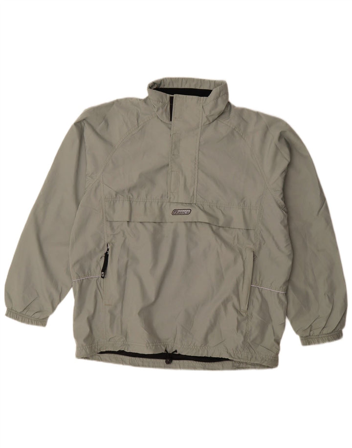 Asics - Chaqueta impermeable para hombre, ajuste holgado, talla 36, poliéster gris pequeño