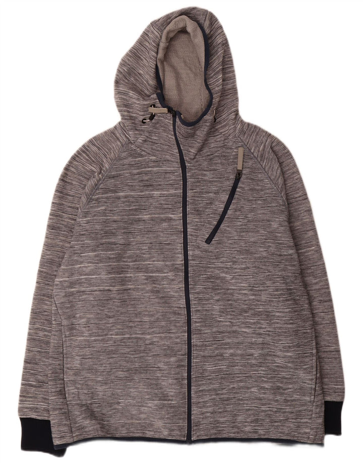Bench Suéter con capucha y cremallera para hombre 2XL Acrílico moteado gris