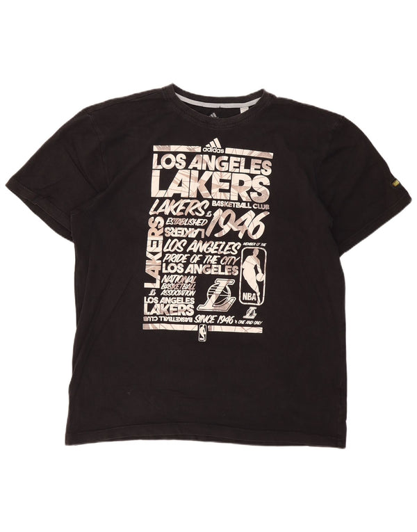 ADIDAS Camiseta gráfica para hombre Los Angeles Lakers Top 2XL Algodón negro