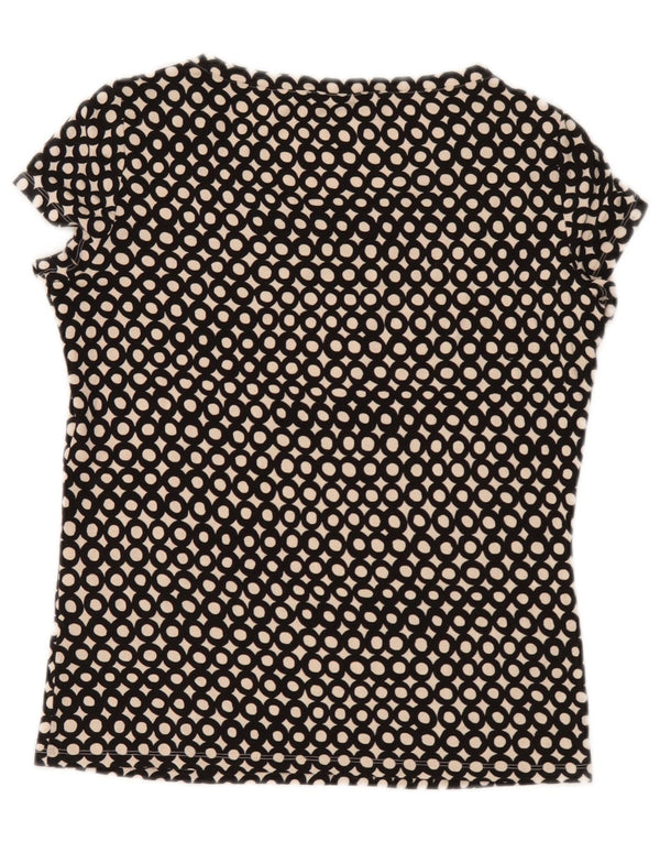 Max Mara Blusa de fin de semana para mujer Top UK 10 Small Viscosa negra manchada