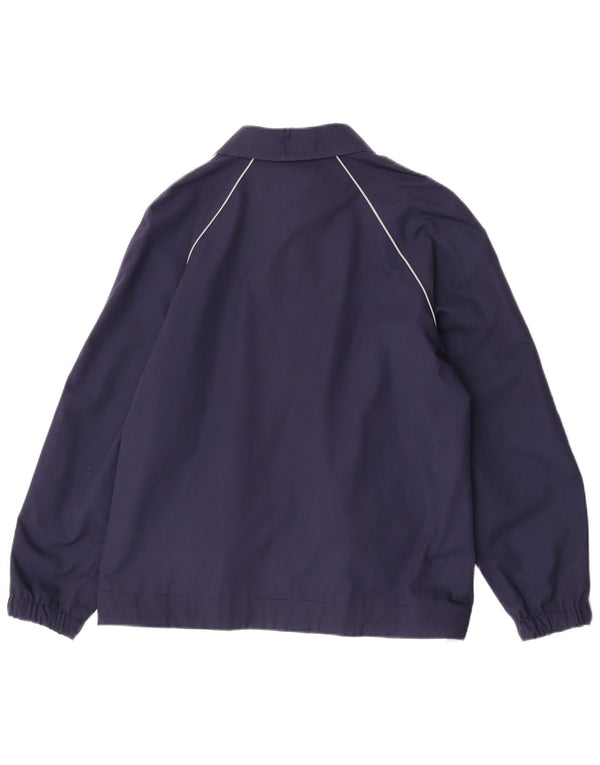 Vintage mujer reversible bomber chaqueta EU 38 medio azul marino poliéster