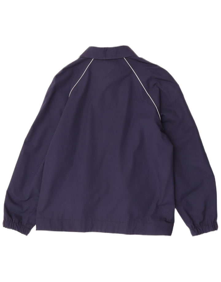 Vintage mujer reversible bomber chaqueta EU 38 medio azul marino poliéster