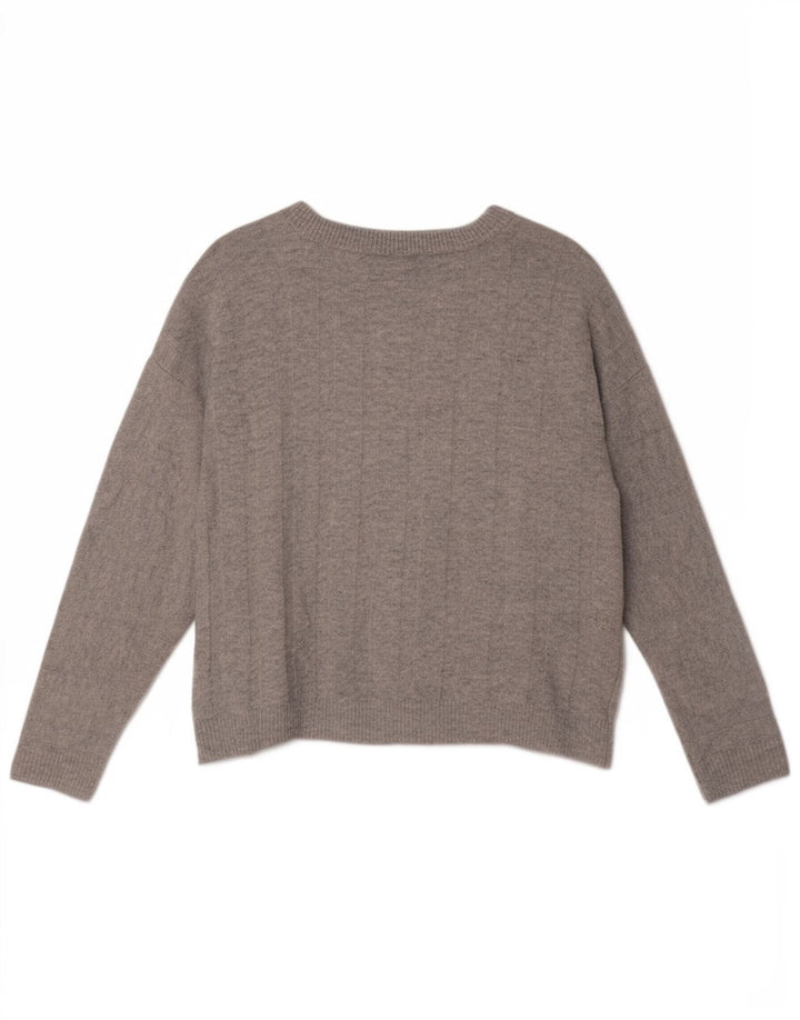 Marks & Spencer Suéter tipo jersey de gran tamaño con cuello barco para mujer UK 10 Small Grey