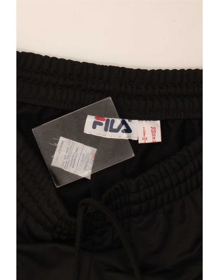 Fila Hombre Pantalones De Chándal Gráficos Poliéster Color Block Negro Mediano