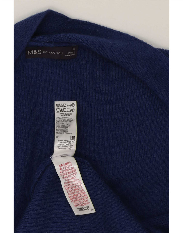 Marks & Spencer - Cárdigan largo extragrande para mujer, talla 40, color azul