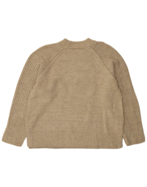 Marks & Spencer Suéter tipo jersey con cuello alto para mujer Reino Unido 46 Grande Acrílico beige