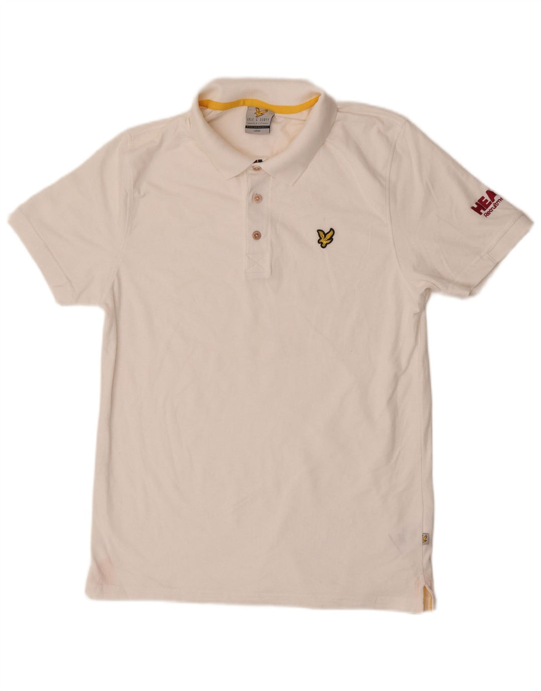 Lyle & Scott Polo gráfico para hombre de algodón blanco grande