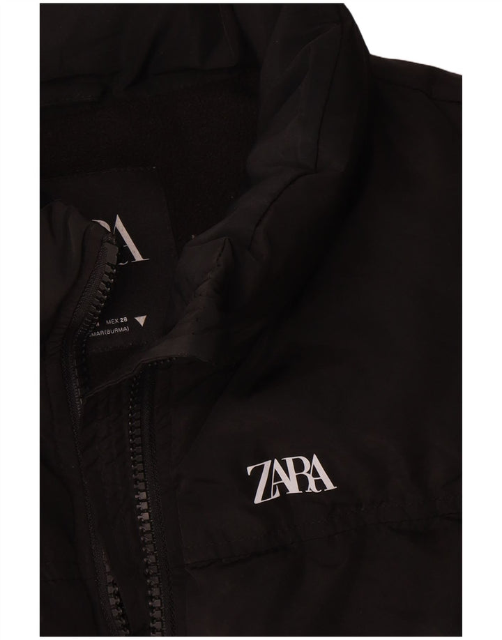 Zara Mujer Chaleco Acolchado UK 44 Medio Negro Poliéster
