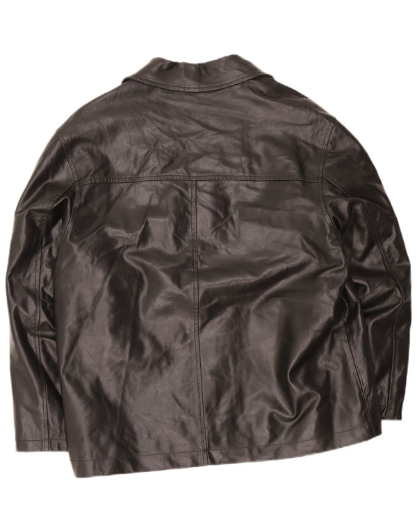 Metropolitan Chaqueta de cuero para hombre IT 50 Grande Negro
