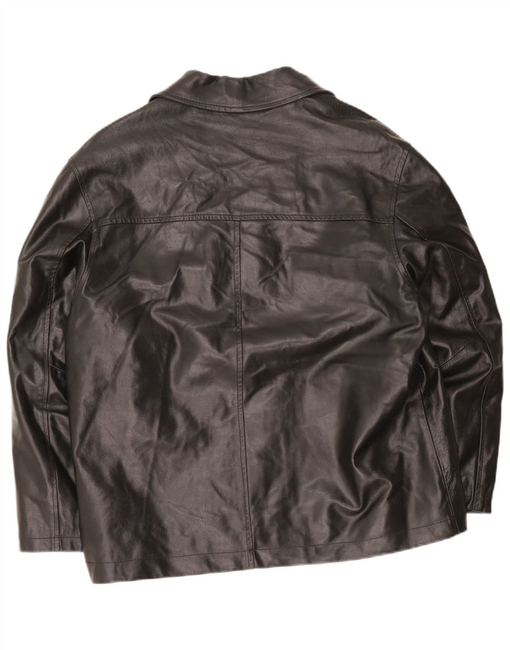 Metropolitan Chaqueta de cuero para hombre IT 50 Grande Negro