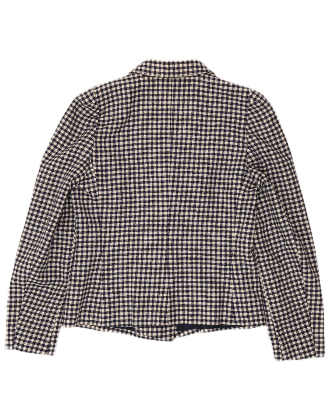 Vintage mujer doble pecho Blazer chaqueta IT 42 medio azul marino Gingham