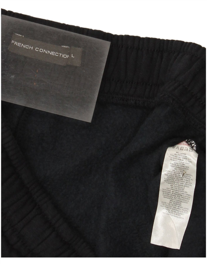 French Connection Pantalones cortos deportivos para hombre de algodón negro grande