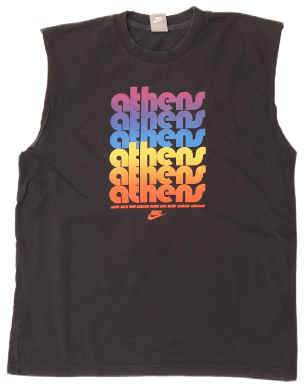 Nike Camiseta sin mangas gráfica para hombre UK 42/44 Grande Algodón negro