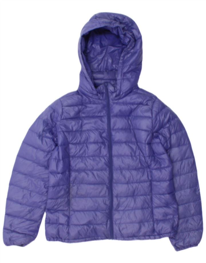Benetton Chaqueta Acolchada Con Capucha Mujer UK 44 Large Púrpura