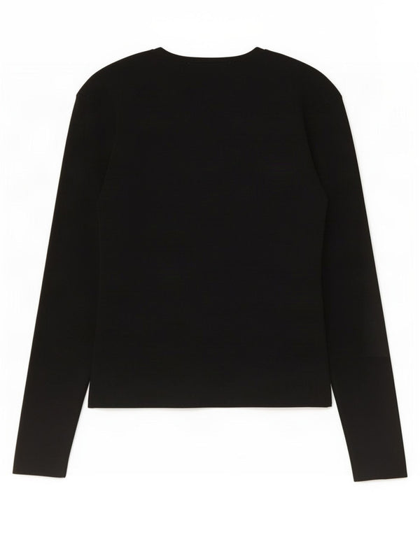 Zara Mujer Top Manga Larga UK 44 Large Nylon Negro