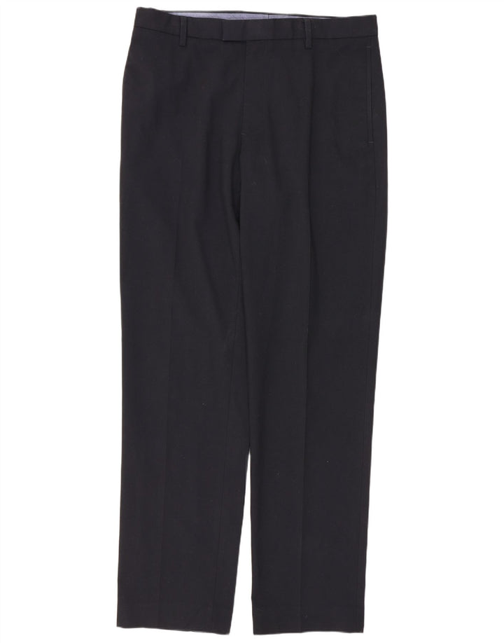 Marks & Spencer Pantalones de traje rectos a medida para hombre W34 L33 Azul marino