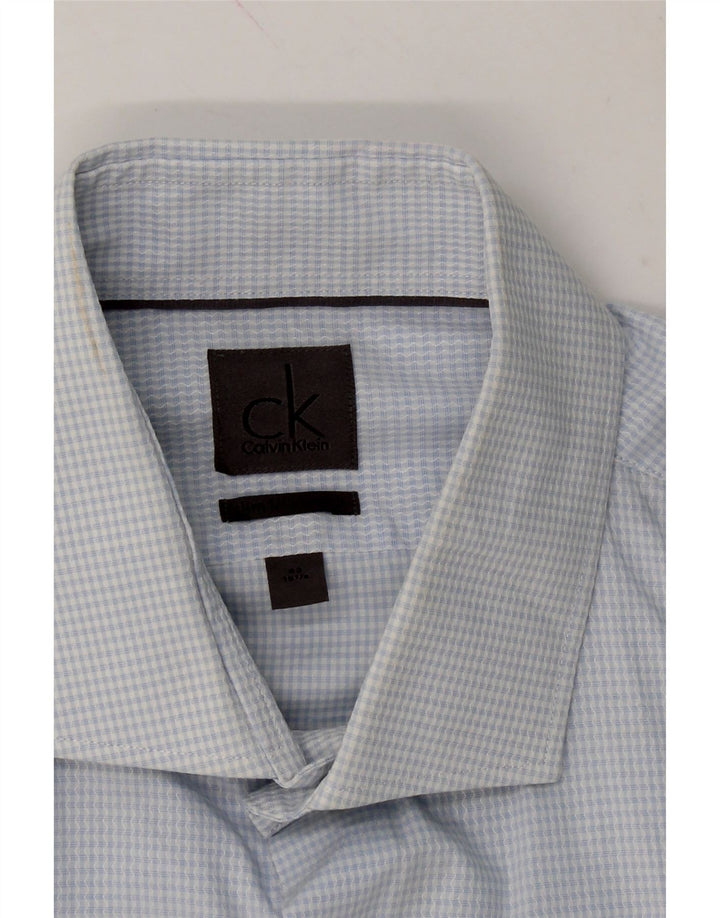 CALVIN KLEIN Mens Abstract Pattern Shirt Size 16 1/2 42 Large Blue Vintage Calvin Klein and Second-Hand Calvin Klein from Messina Hembry 