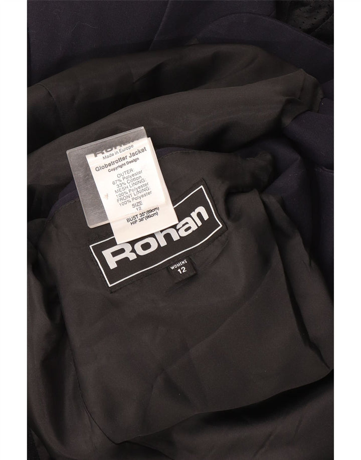 Rohan Chaqueta Blazer de 3 Botones para Mujer UK 12 Mediano Azul Marino Poliéster