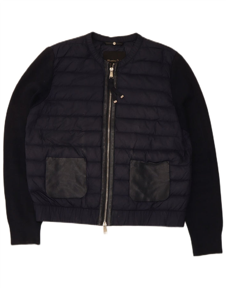 Massimo Dutti Chaqueta Acolchada Mujer UK 44 Mediana Azul Marino Nylon