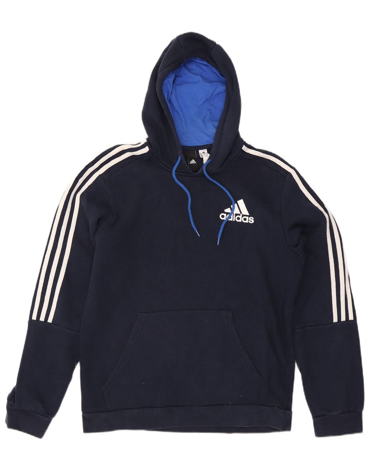 Adidas Hombre Sudadera Con Capucha Jumper Medium Azul Marino Algodón