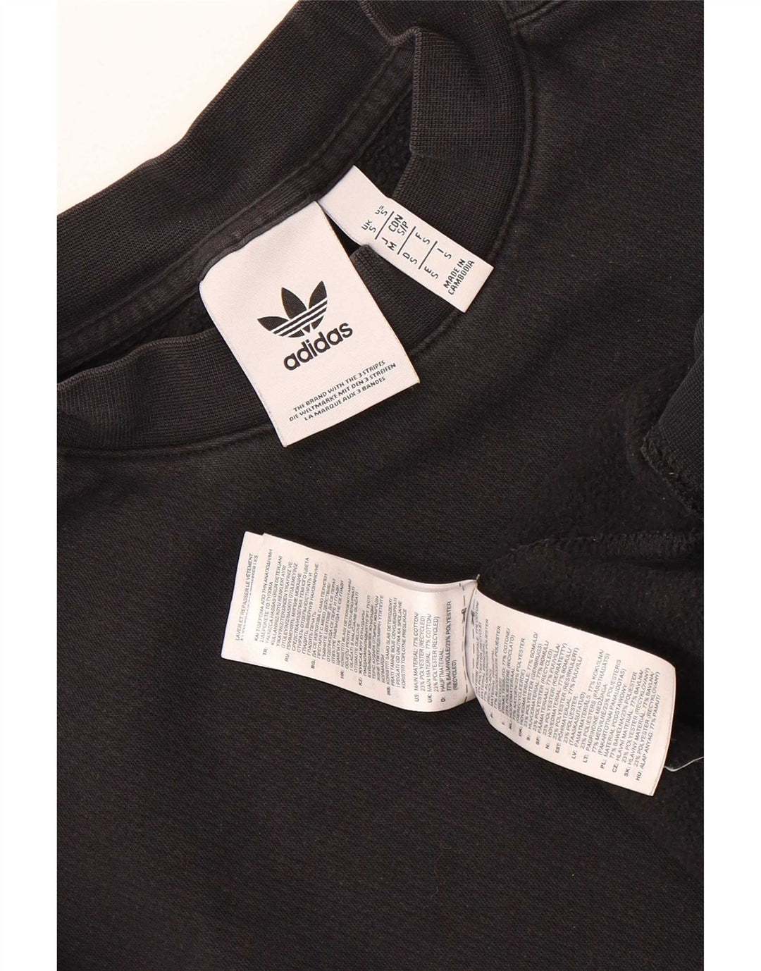 Adidas Hombre Sudadera Gráfica Jersey Pequeño Algodón Negro