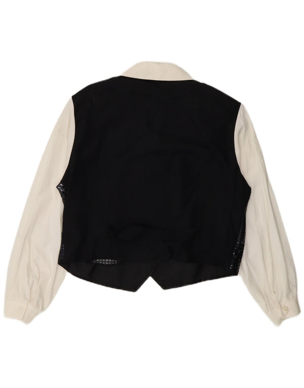 C & A Blusa Camisera con Lentejuelas para Mujer ES 40 XL Viscosa Color Block Negro