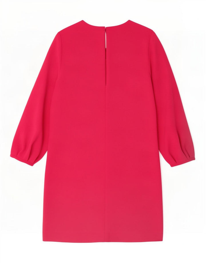 Zara Vestido acampanado de manga 3/4 para mujer UK 42 Poliéster rosa medio