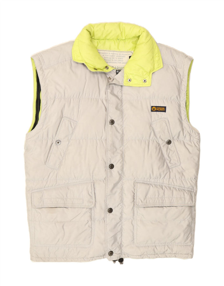 CIESSE PIUMINI Mens Padded Gilet UK 42 XL Grey Polyester Vintage Ciesse Piumini and Second-Hand Ciesse Piumini from Messina Hembry 