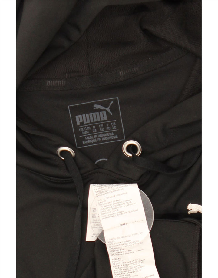 PUMA Jersey con capucha sin mangas gráfico para mujer UK 12 Mediano Negro Poliéster