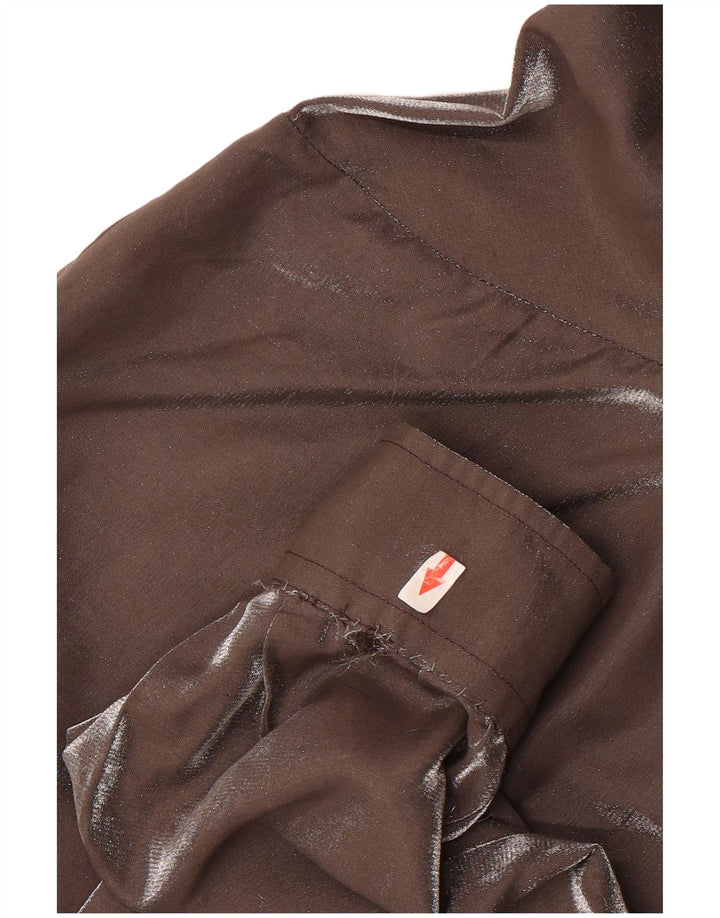 Benetton Blusa Camisera Mujer IT 44 Viscosa Gris Medio